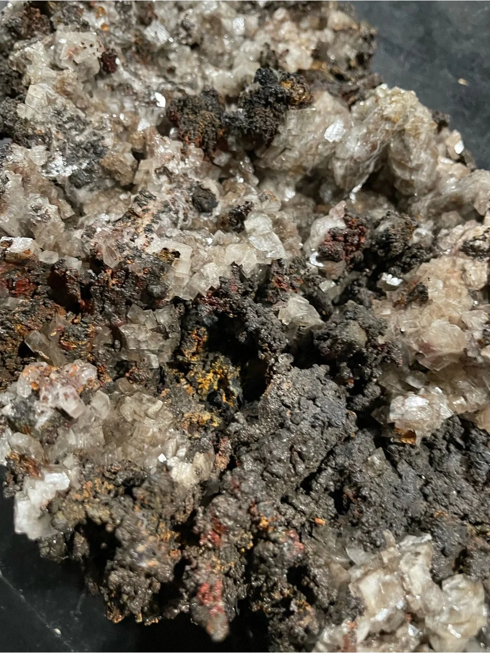 Massive crystal cluster. Goethite from Mexico. Comes with a stand.